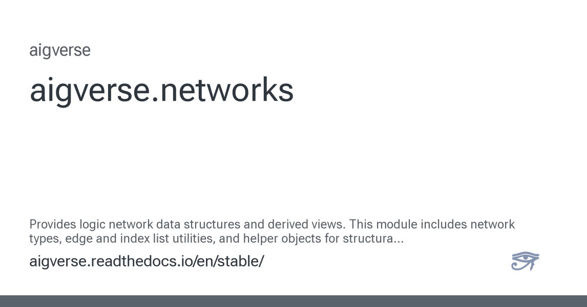 aigverse.networks - aigverse 0.1.1 documentation