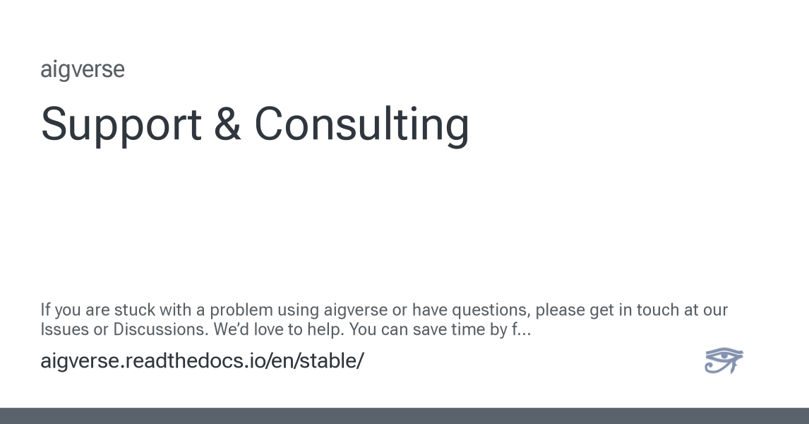 Support & Consulting - aigverse 0.1.1 documentation